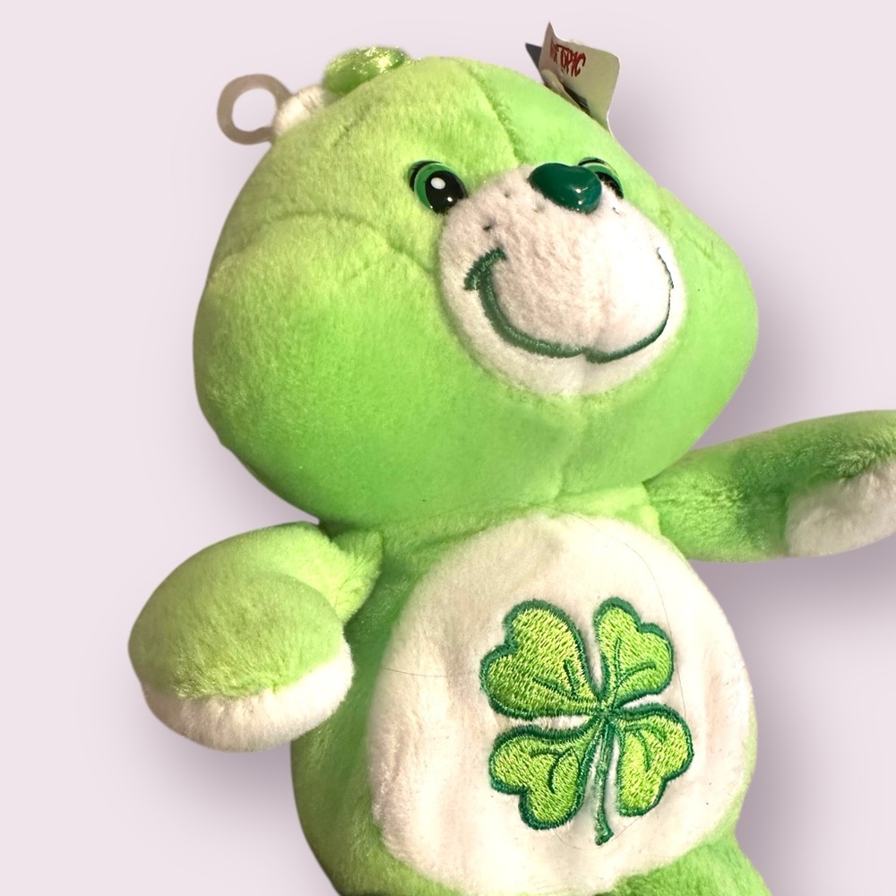 NWT 2002 Hot Topic Care Bears Lucky Green Stuffed Animal 8.5" - Picture 3 of 9